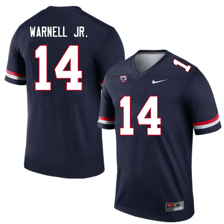 Men #14 DJ Warnell Jr. Arizona Wildcats College Football Jerseys Sale-Navy - Click Image to Close